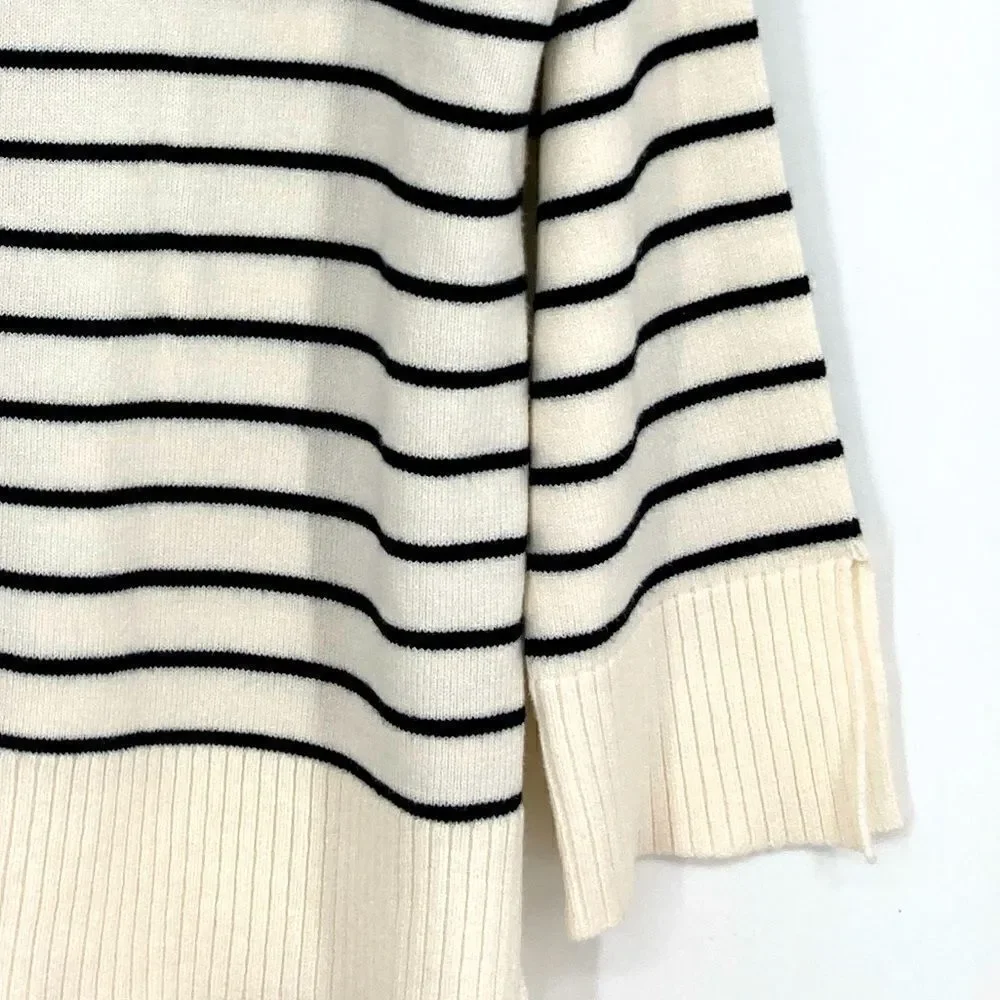 NWT Design History Cozy Oat/Black Stripe Sweater 1X